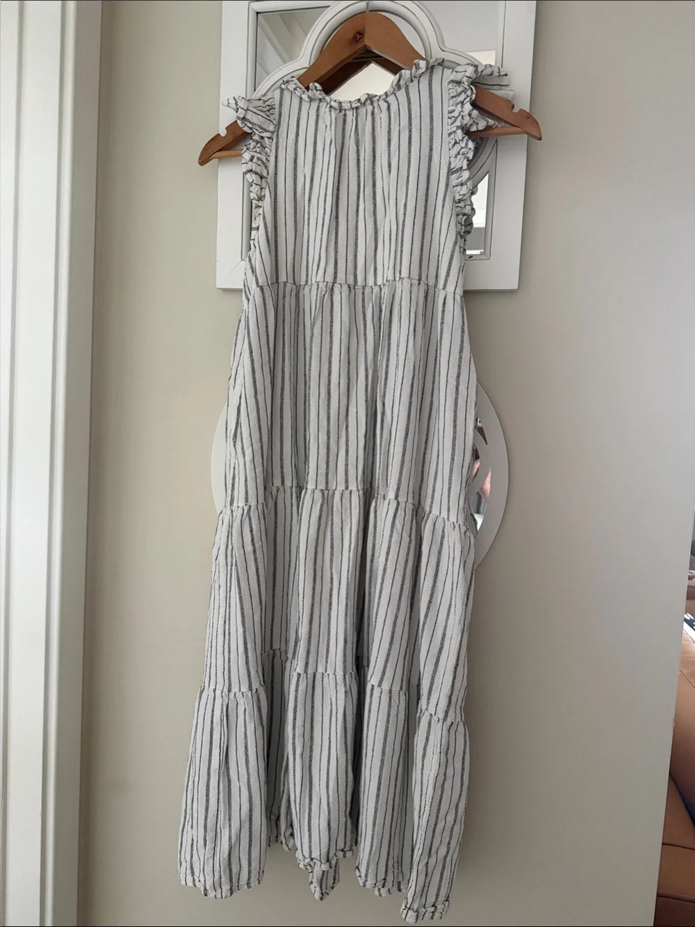 Jacquie the Label Women’s Striped Ruffled Sleeve Maxi Dress - Picture 1 of 4